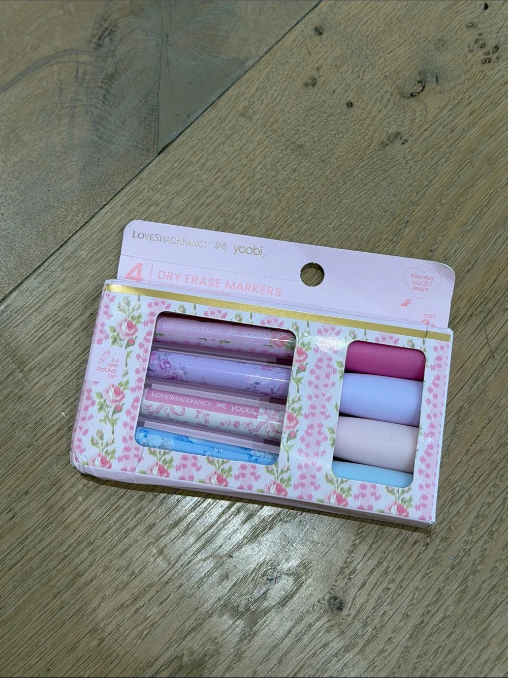 Floral Lavender Poly Folder with Pastel dry erase markers